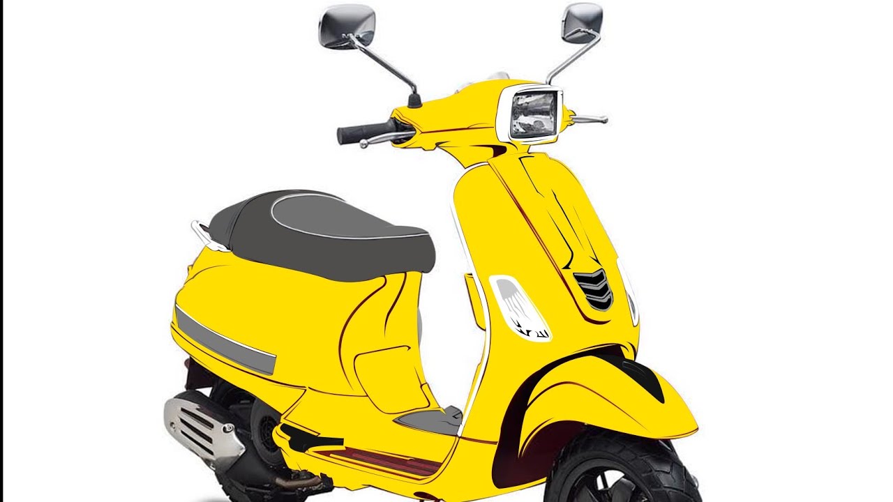 Desain Motor Vespa Matic Kartun Vector Part2 Tutorial Adobe Photoshop YouTube