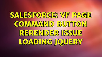 Salesforce: VF page Command button Rerender issue loading JQUERY (2 Solutions!!)
