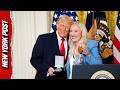 Trump Chokes Up After Olympian Presents Him Her Order of Ikkos Medal