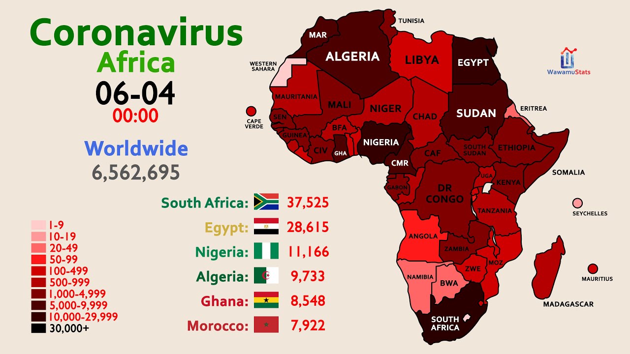 The Spread of Coronavirus in Africa (First Cases to June 4) - YouTube