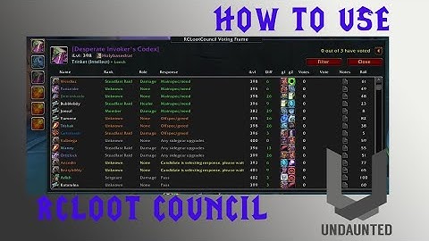 ASL - How to use RC Loot Council