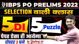 Most Expected DI & Puzzles | Selection Wali Class | IBPS PO Pre | Yashraj Sir | Veteran