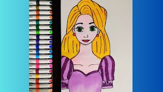 Princess Rapunzel Coloring 💜 | Tangled Coloring for Kids | Coloring for Kidz