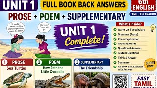 📚 Unit 1 Full Book Back Answers | Prose + Poem + Supplementary | 6th English | Tamil Explanation