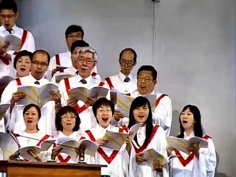 2013年8月5日，第83屆港九培靈研經會，尖沙咀潮人生命堂聯合詩班獻詩 Here I am, Lord ，關文豪弟兄指揮