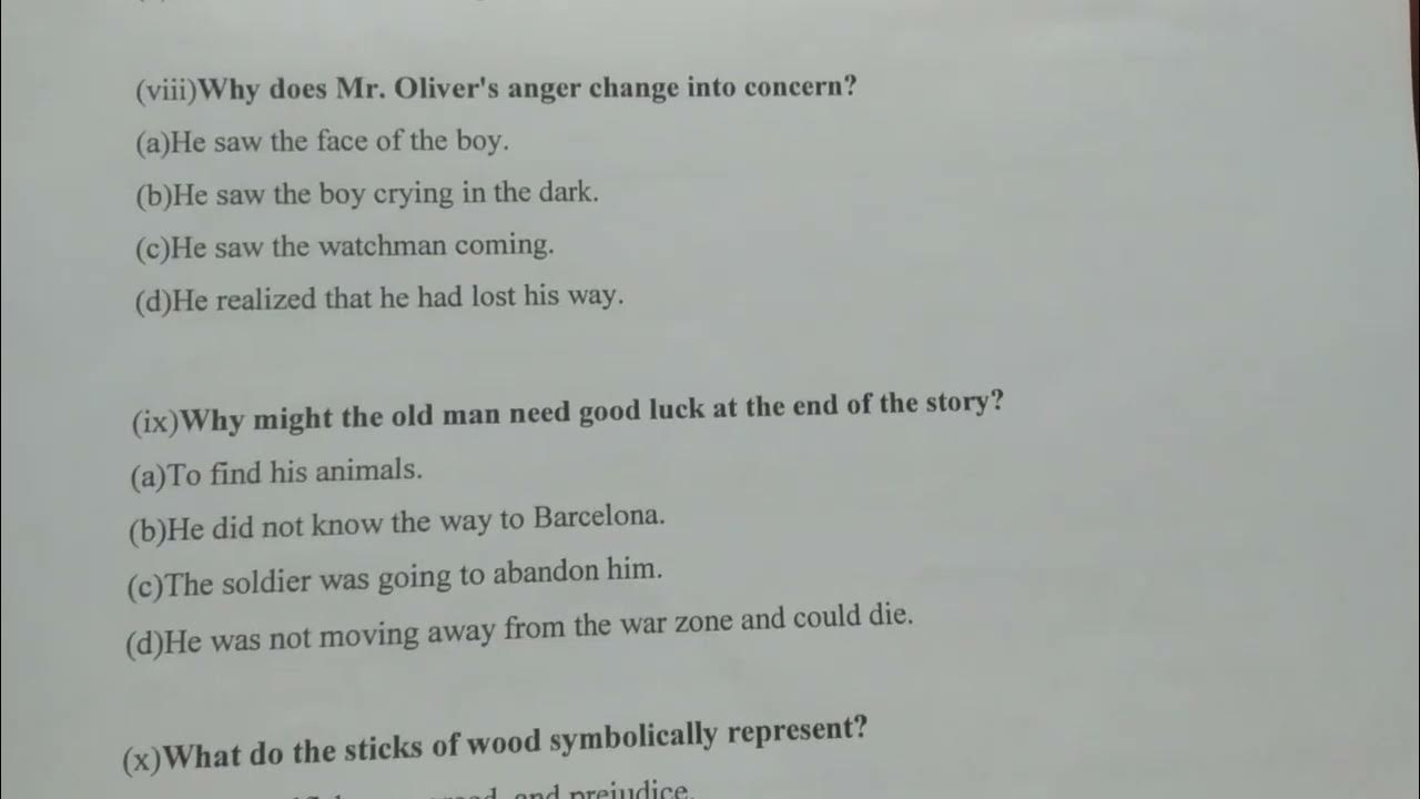 ENGLISH LITRATURE / ICSE / CLASS 9 / UNIT TEST SET B & HALF YEARLY EXAM