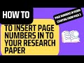 How to Insert Page Numbers into Your Research Paper in Word (Starting from Page 3)