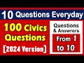 10 Questions everyday from the list of 100 CIVICS QUESTIONS for your U.S Citizenship INTERVIEW /2022