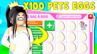 J'OUVRE 100 PETS EGGS POUR AVOIR LES *LICORNES LEGENDAIRE* sur Adopt me! (Roblox)