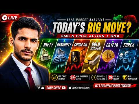 🔴 LIVE: NIFTY, BANK NIFTY, GOLD, CRYPTO & FOREX | Live Market Analysis | SMC & Price Action + Q&A
