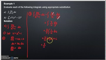 42th video: MAT183 - Integration by Substitution - Example 1