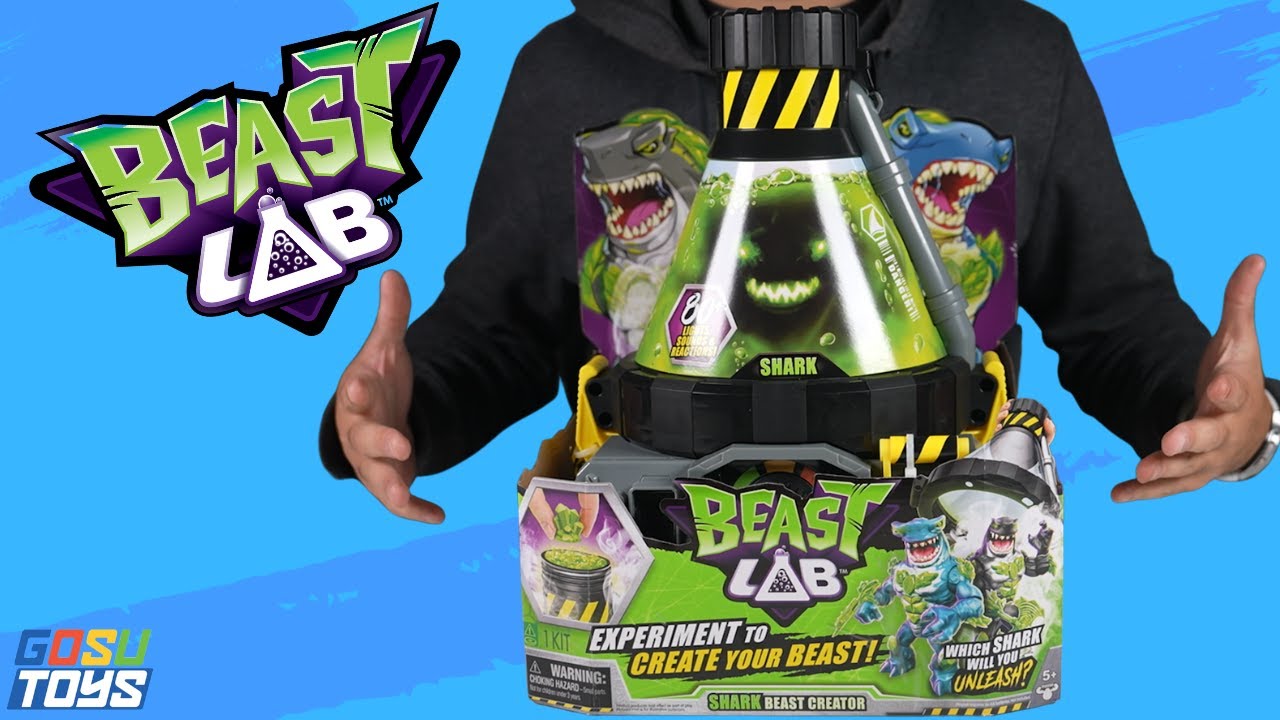 Beast Lab, Laboratoire d'expérimentation Slime pour la création de Beast  Shark 20 cm avec lumières, sons et accessoires