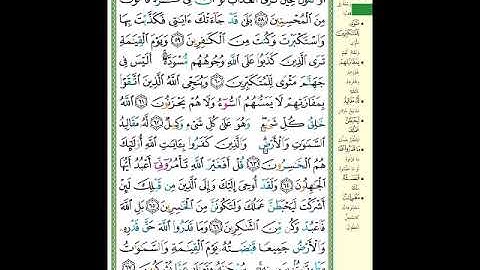 الصفحة (465) من المصحف الشريف ( سورة الزمر - مشروع حفظ القرآن الكريم )