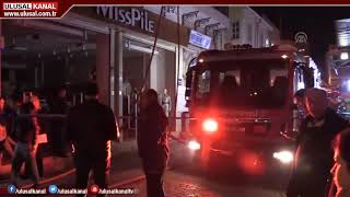 İzmirde Tarihi Şükran Otelde Yangın