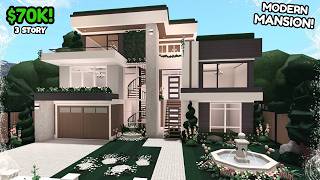 Modern Bloxburg MANSION: 3 Story House Build Tutorial *VOICE*
