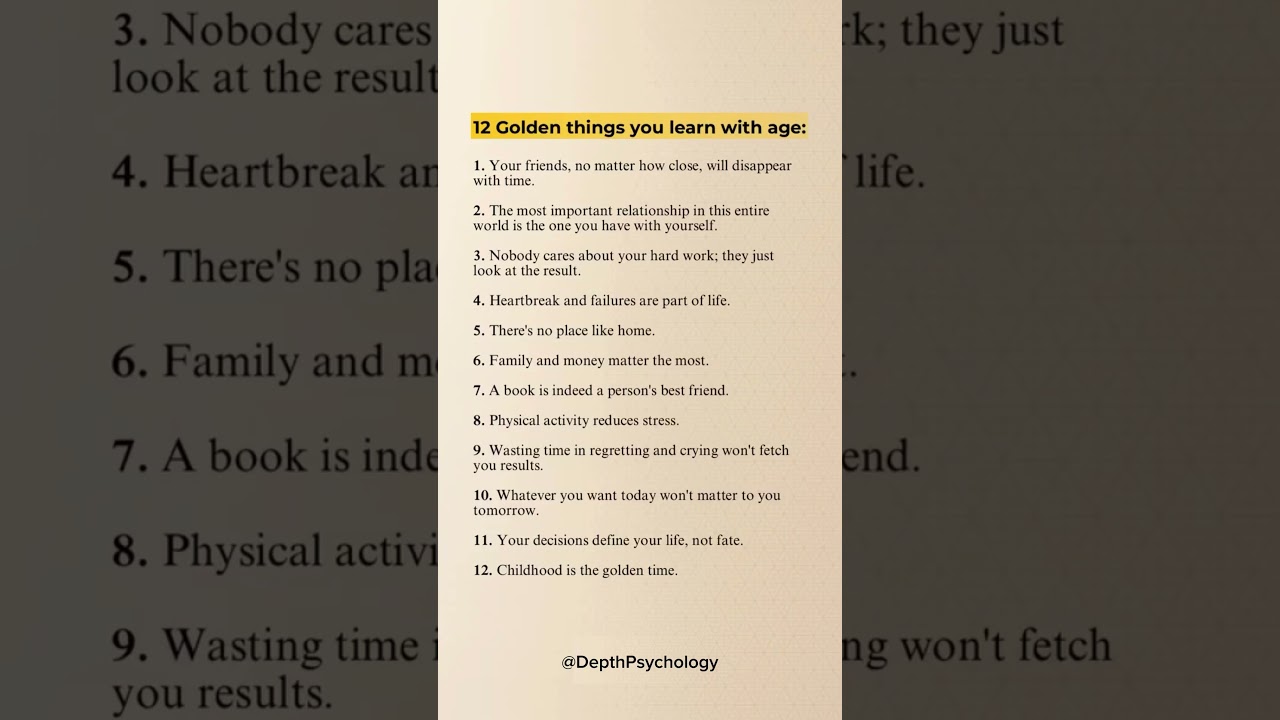 12 Golden Things You Learn With Age 
