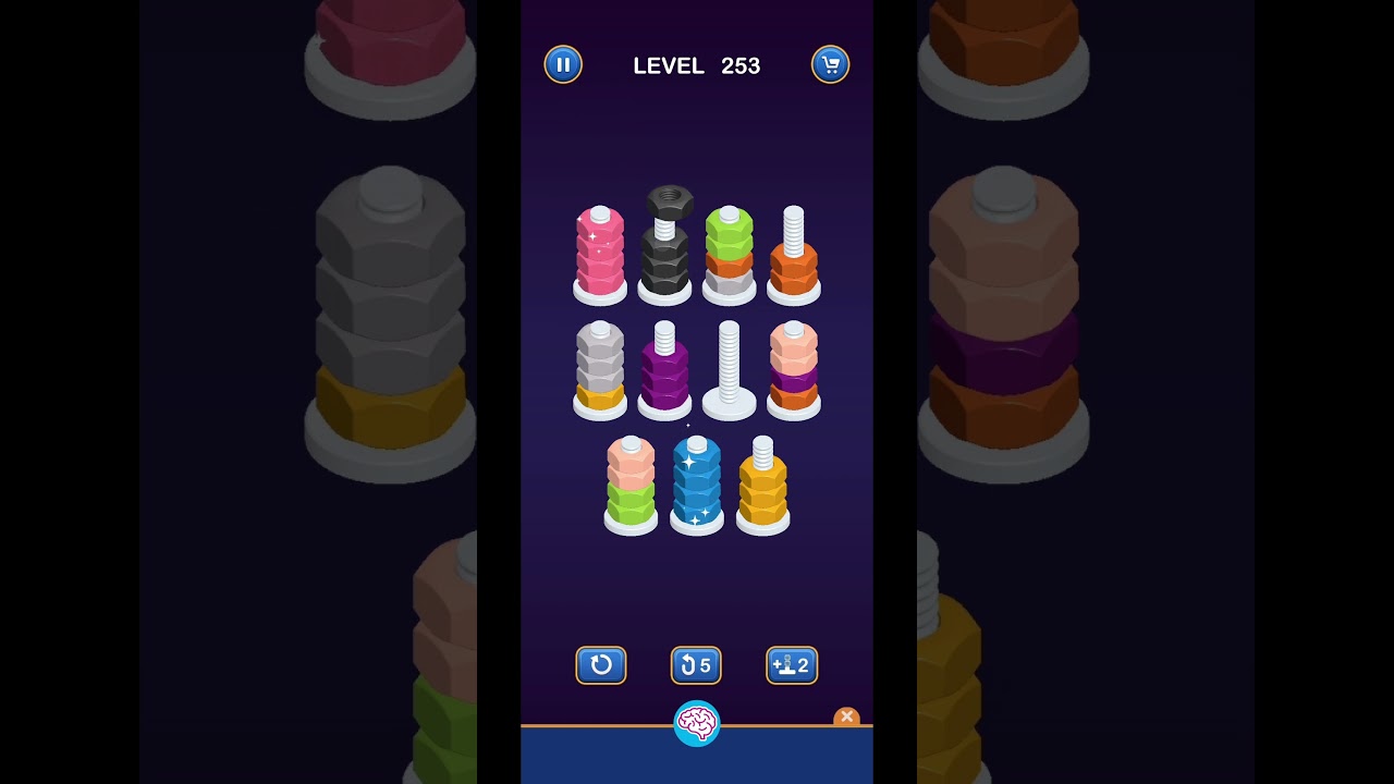 Lv 253 Nut Sort Puzzle - Color Sort (Guru Game) 