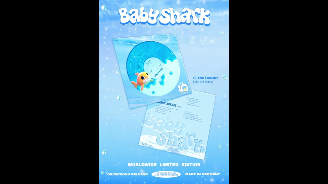 💙 Limited Edition Baby Shark Liquid Vinyl is coming! 🦈💿 Mark