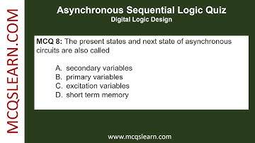 Asynchronous Sequential Logic Quiz | Sequential Logic Question Answer PDF | Class 12 Ch 9 Notes Quiz