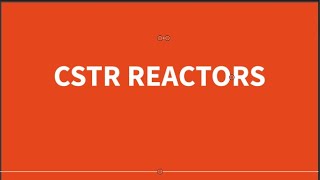 Mole balance on continuous stirrer tank reactor CSTR