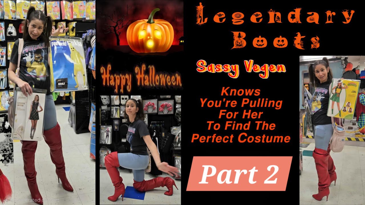 "Legendary Boots" Sassy Vegen Halloween Special Shopping in Black Thigh Boots – Part 2! 🎃✨