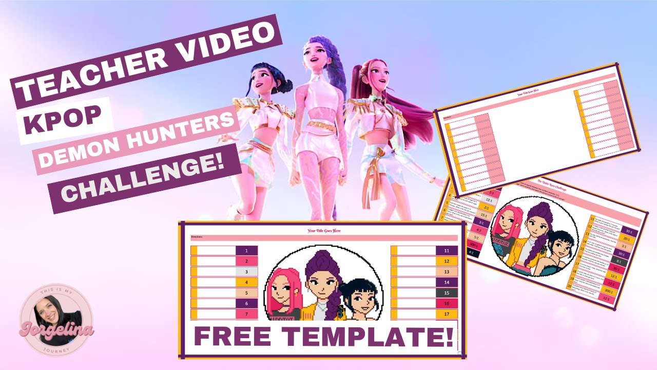Пиксельная активность KPop Demon Hunters ✨ | Бесплатный редактируемый шаблон для учителей!