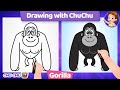 How to Draw a Gorilla Step by Step? - Drawing with ChuChu - ChuChu TV Drawing Lessons for Kids