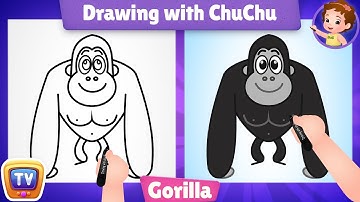 How to Draw a Gorilla? - Drawing with ChuChu - ChuChu TV Drawing for Kids Easy Step by Step