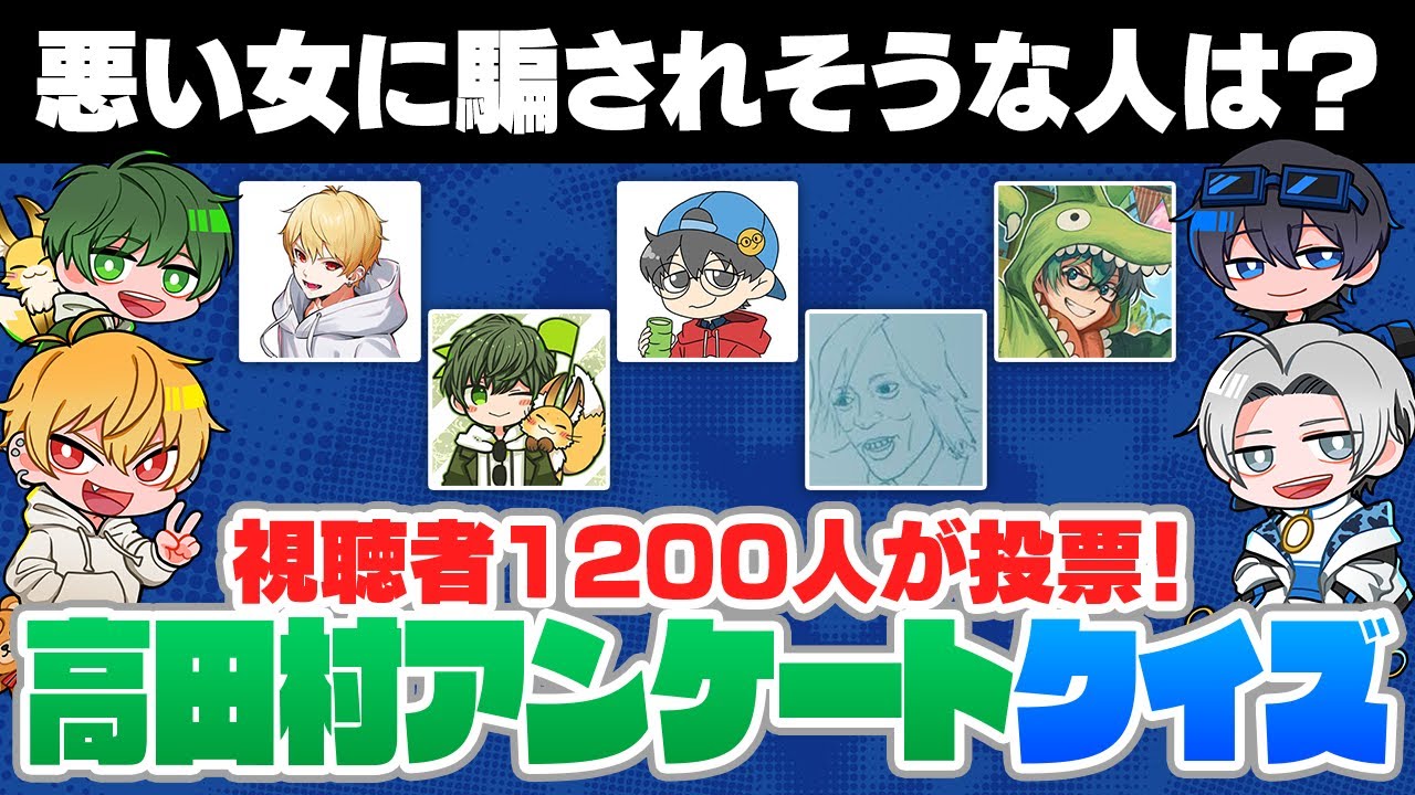 【視聴者アンケートクイズ】高田村で一番〇〇な人は...？高田村視聴者の気持ちを理解し、結果を当てられるか？