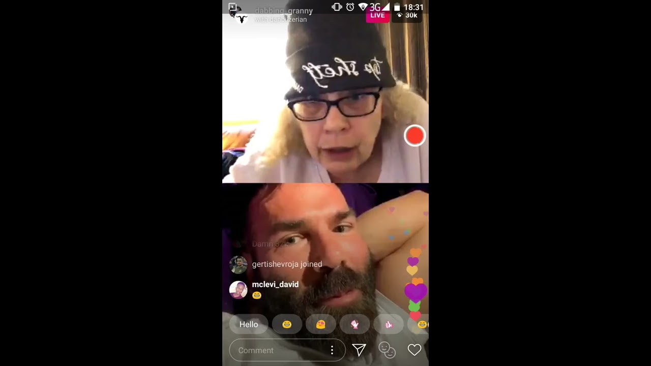 Dan Bilzerian live insta with Dabbing Granny