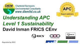 Understanding RICS APC Level 1 Sustainability Competency APC Expert Webinar