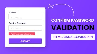 Confirm Password Validation Using Javascript