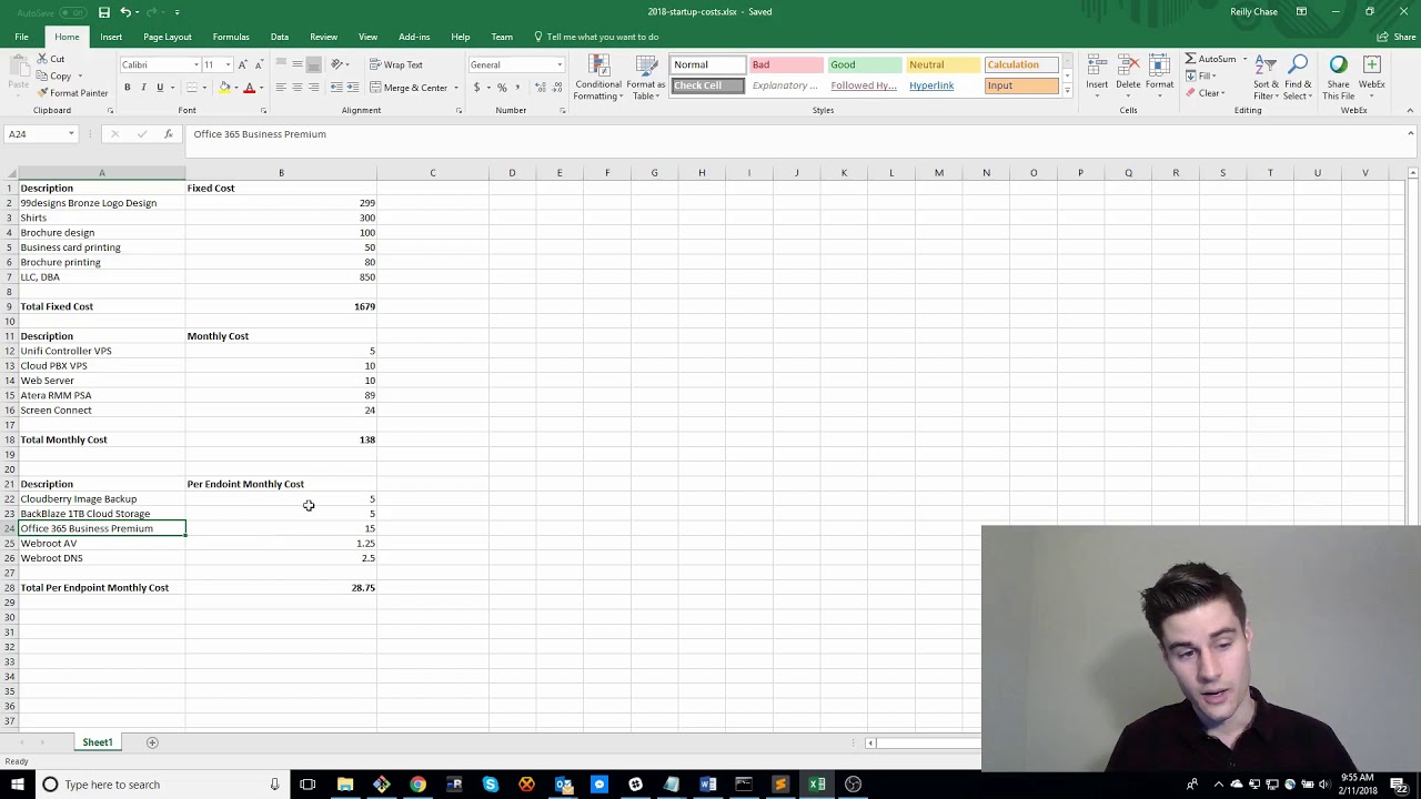 Update My MSP startup costs and the vendors I chose for my service offering