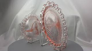 Vintage Pink Depression Glass Anchor Hocking Old Colony Serveware - Set of 2