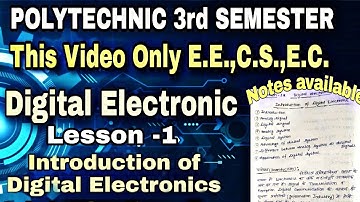 Digital electronics Lesson-1/भाग-1। Digital electronic chapter-1 technical pdf 2.0