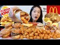 McDonald's & Burger King Breakfast! Pancakes & Bacon, Egg Sandwiches | Mukbang w/ Asmr Eating Sounds