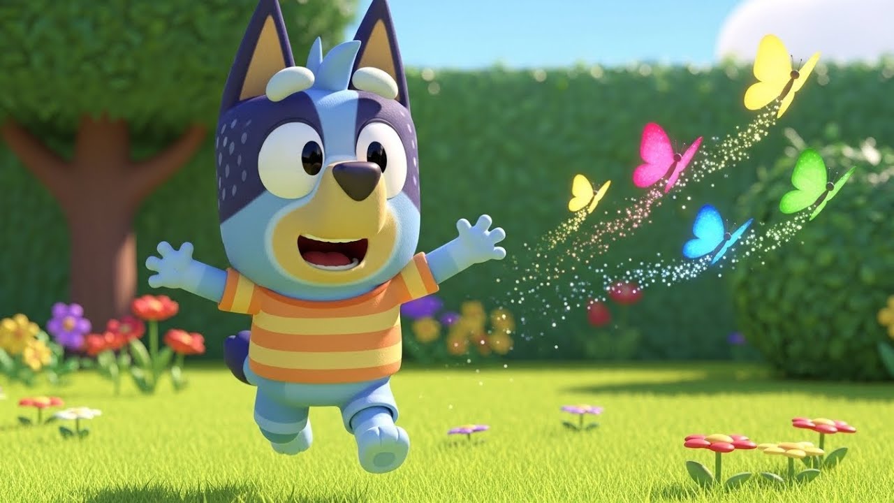 Bluey Chased Butterflies Through the Yard 🐶🦋 | Funny Toddler Song | Kids Rhymes