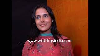 Tulip Joshi In Pink And Blue Salwar Kameez Attire, Old Style Mobile Phone In Hand,