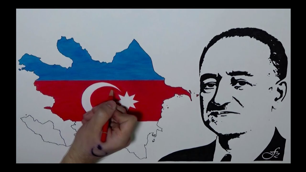 Drawing Azerbaijan Flag Eagle Youtube