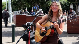 Large Crowd Stops for Kylabelle&#39;s Performance of &quot;Make You Feel My Love&quot;. (Bob Dylan /Adele) cover.