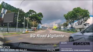 8may2026 #SKC57R mercedes e300e unable to keep in lane while turning right cut into camcar lane