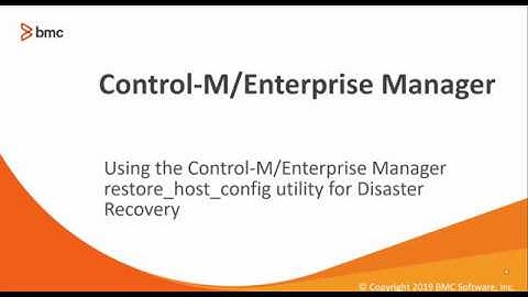 Using the Control-M/Enterprise Manager restore_host_config utility for Disaster Recovery (DR)