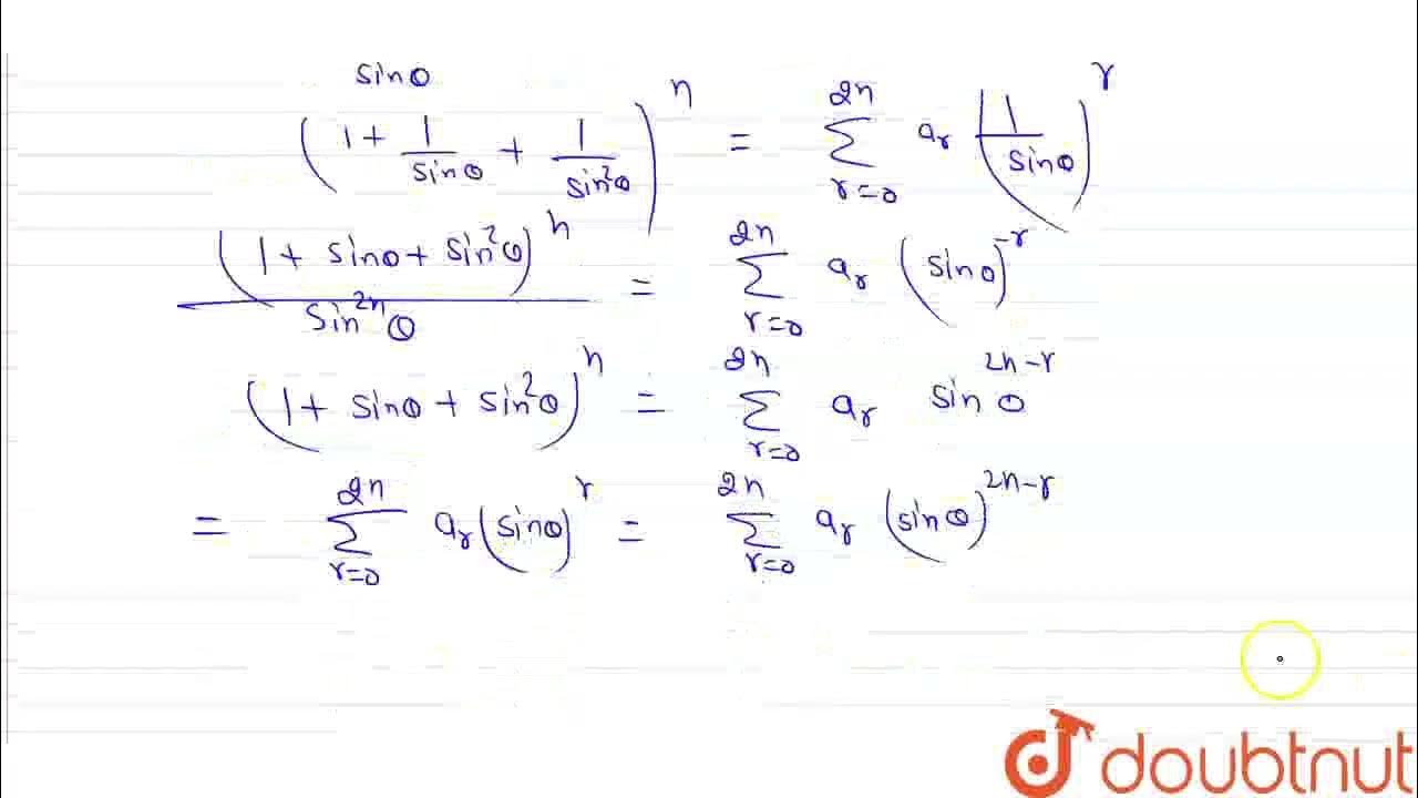 Consider 1 sin Theta sin 2 theta n sum r 0 2n a r sin Theta consider-1-sin-theta-sin-2-theta-n-sum-r-0-2n-a-r-sin-theta