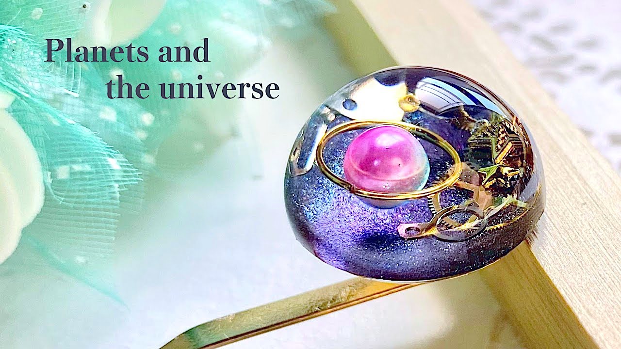 UVレジン】惑星が浮かぶマニキュアカラーの宇宙を作る / Make a