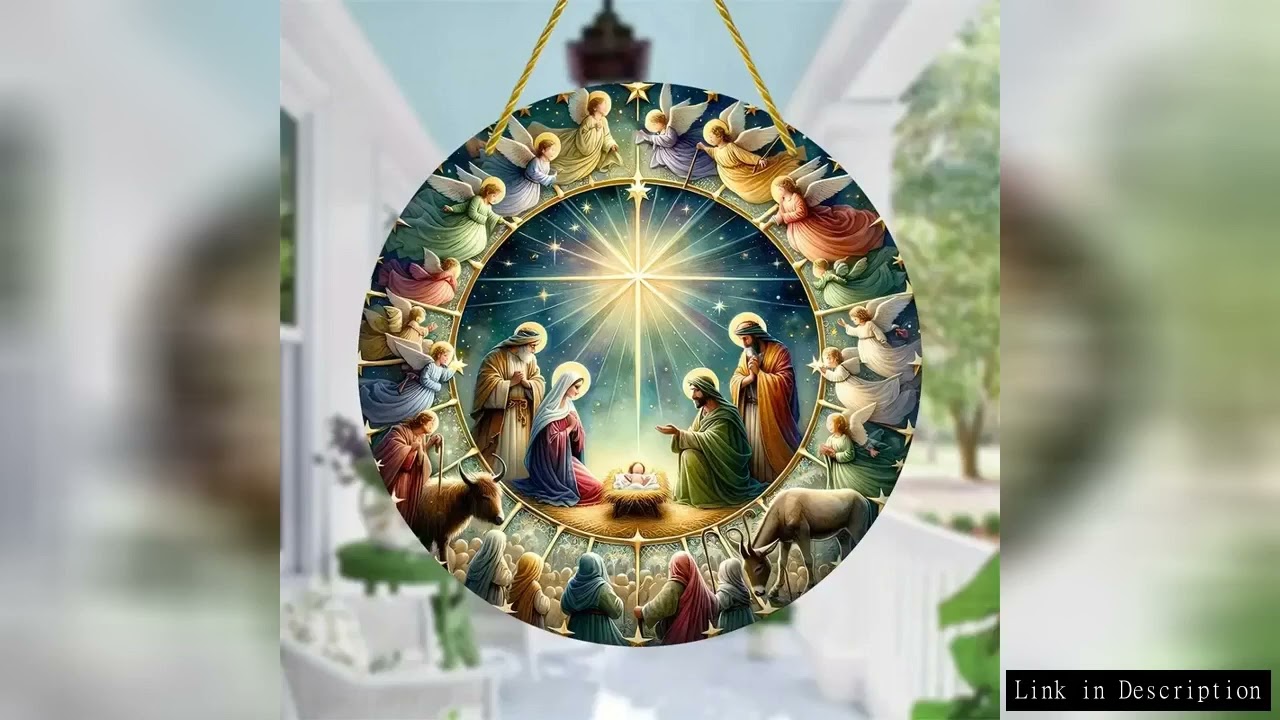 Christian Nativity 2D Wooden Home Decorations Hanging Window Garden Door Garlands Religious Theme 20