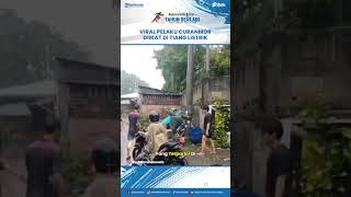 Tiga Terduga Pelaku Ranmor Diikat di Tiang Listrik Pinggir Jalan