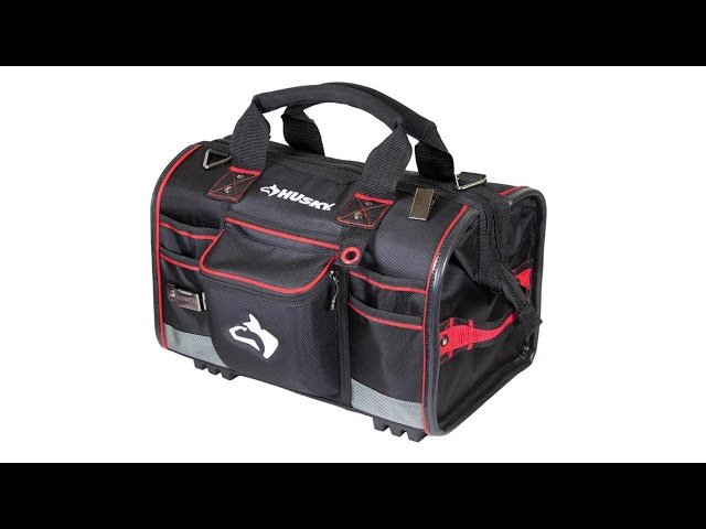 Husky 16 in. Large Mouth Tool Bag with Tool Wall 