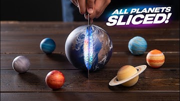 Cutting Planets in Half – ASMR Cosmic Core Reveals 🌍🪐 #PlanetCut #SatisfyingCut #MacroASMR
