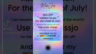 50% OFF MADAM GLAM. Use link in Rainbow Marble Galaxy video &amp; code: missjo
