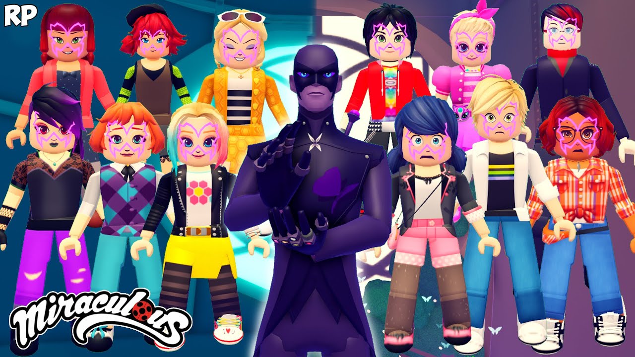 ALL AKUMATIZED VILLAINS DO GRUPO NO MIRACULOUS RP - MIRACULOUS ROBLOX!